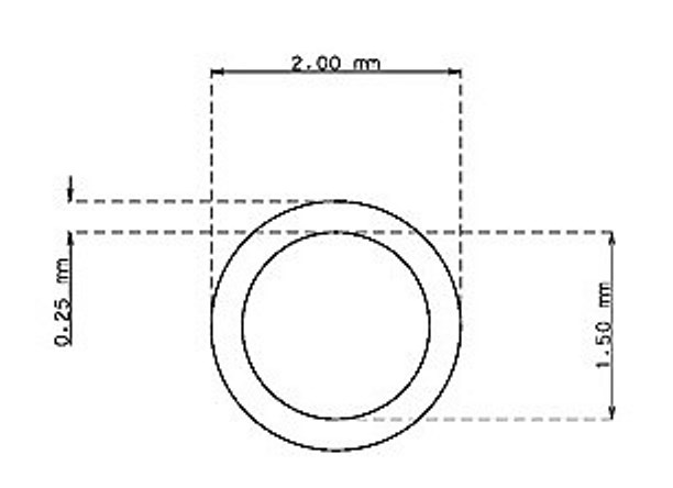 Tubo capilar inox de 2.0 mm x 0.25 mm Qualidade 316 Duro