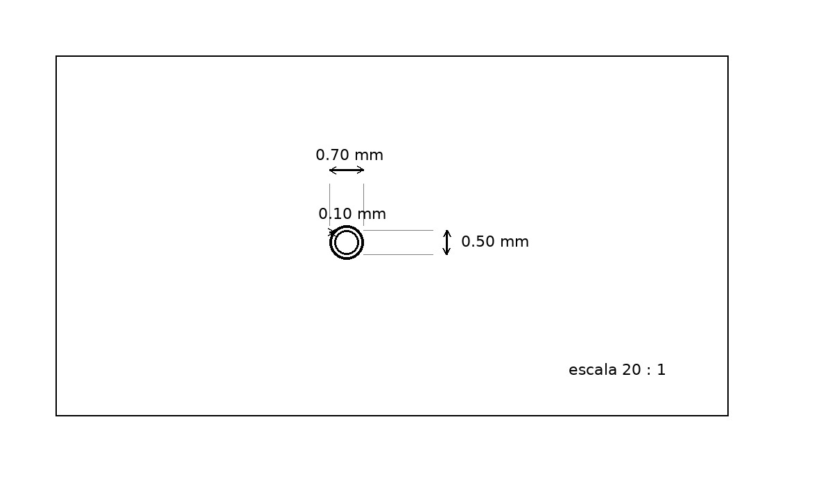 Microtubo inox de 0.7 mm x 0.10 mm Qualidade 304 DURO