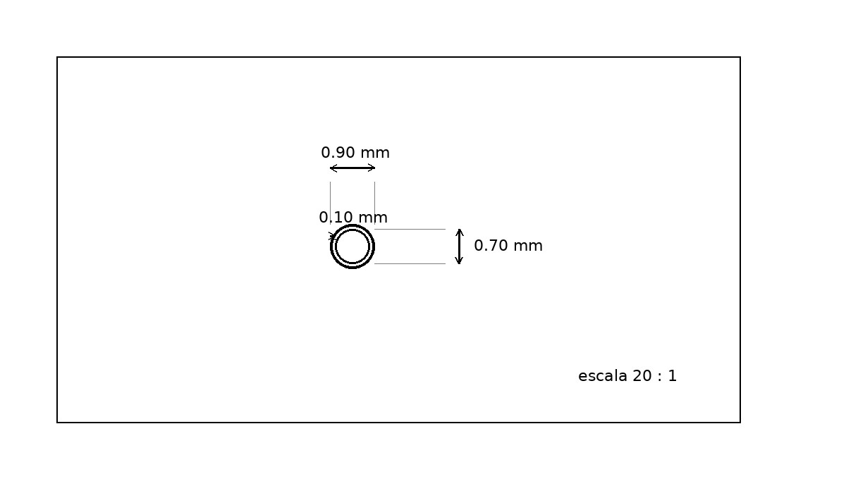 Microtubo inox de 0.9 mm x 0.10 mm Qualidade 304 DURO