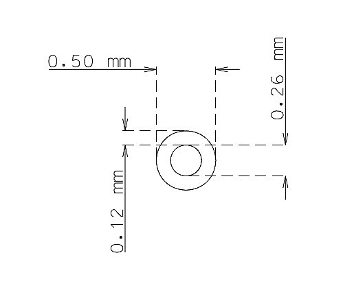 Microtubo inox de 0.5 mm x 0.12 mm Qualidade 304 DURO