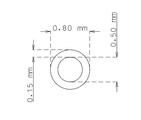 Microtubo inox de 0.8 mm x 0.15 mm Qualidade 304 DURO