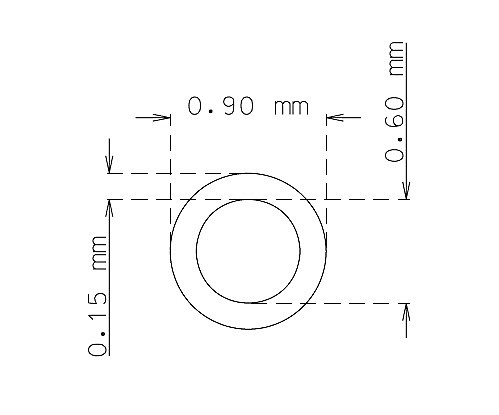 Microtubo inox de 0.9 mm x 0.15 mm Qualidade 304 DURO