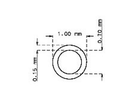 Microtubo inox de 1.0 mm x 0.15 mm Qualidade 304 DURO