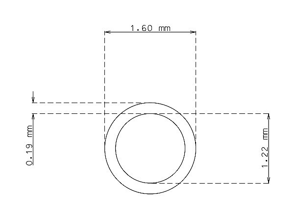 Microtubo inox de 1.6 mm x 0.19 mm Qualidade 304 DURO