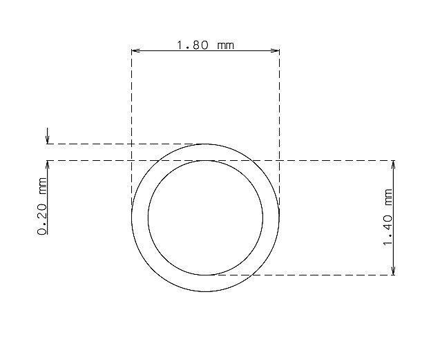 Microtubo inox de 1.8 mm x 0.20 mm Qualidade 304 DURO