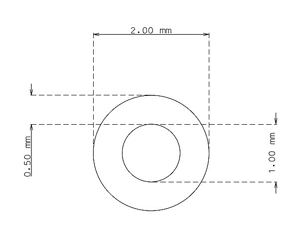Tubo capilar inox  de 2.0 mm x 0.50 mm Qualidade 304 Duro