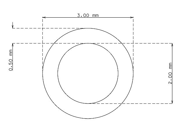 Tubo capilar inox de 3.0 mm x 0.50 mm Qualidade 316 Duro