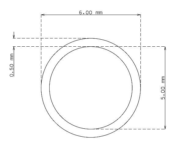 Tubo inox de 6.0 mm x 0.50 mm Qualidade 316 Duro