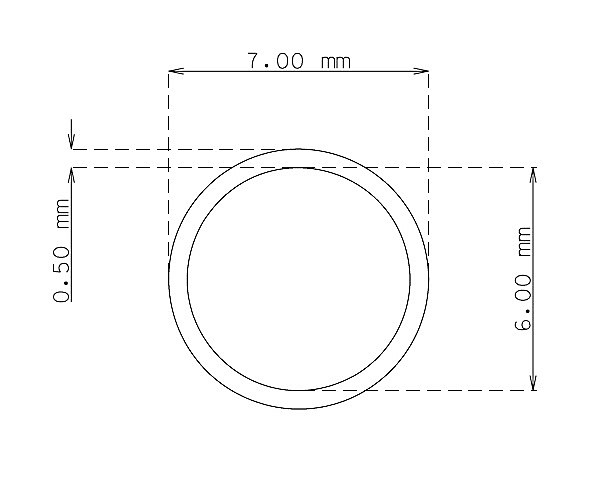 Tubo inox de 7.0 mm x 0.50 mm Qualidade 316 Duro